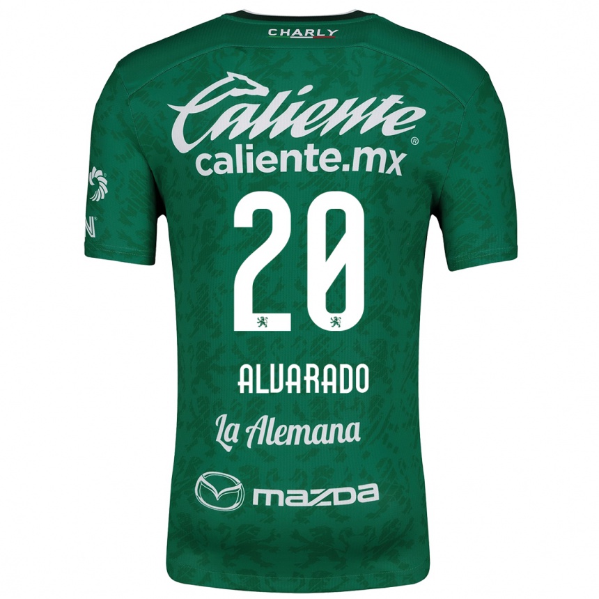 Kids Football Alfonso Alvarado #20 Green White Home Jersey 2024/25 T-Shirt Nz