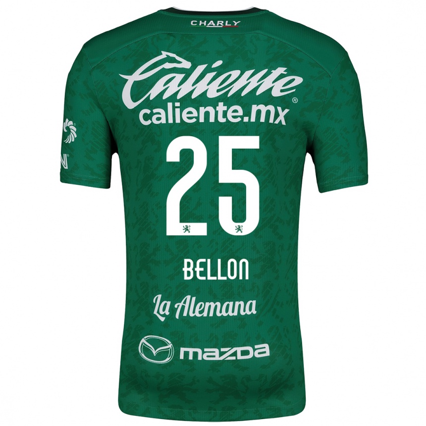 Kids Football Paul Bellón #25 Green White Home Jersey 2024/25 T-Shirt Nz