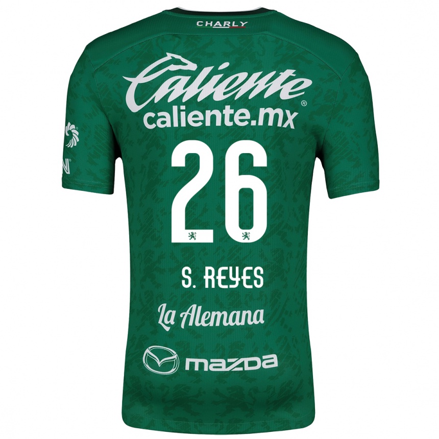 Kids Football Salvador Reyes #26 Green White Home Jersey 2024/25 T-Shirt Nz