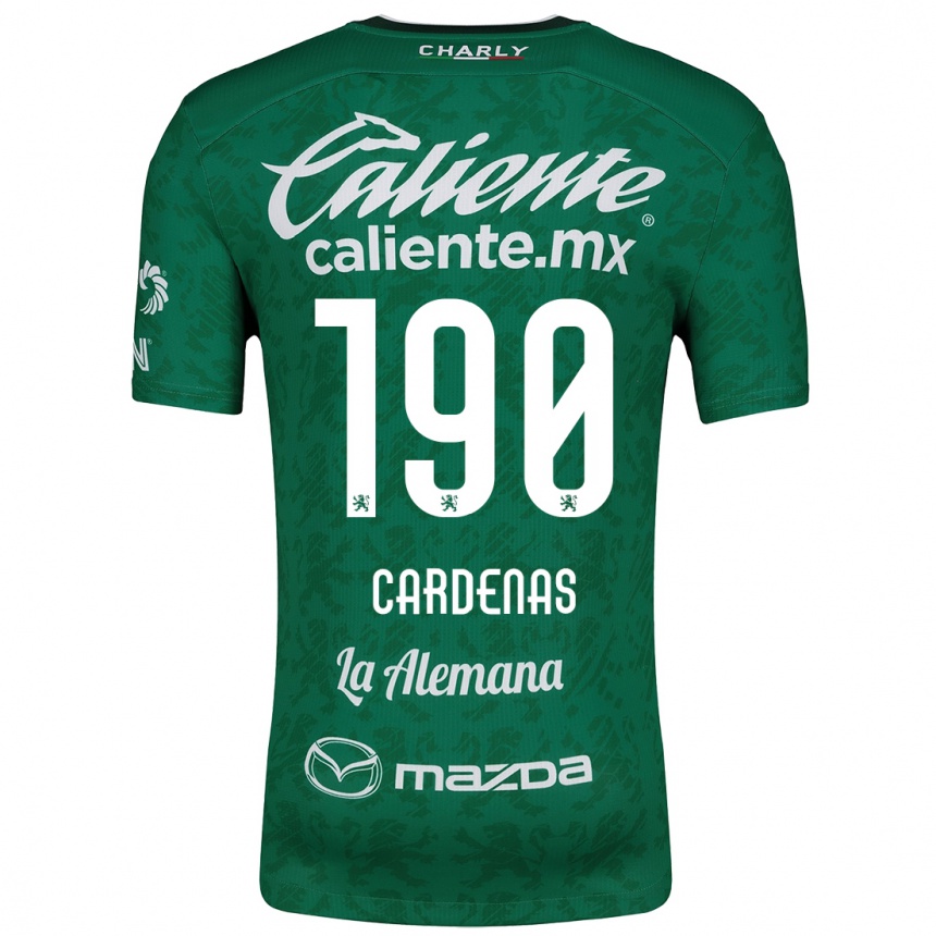 Kids Football Emilio Cárdenas #190 Green White Home Jersey 2024/25 T-Shirt Nz