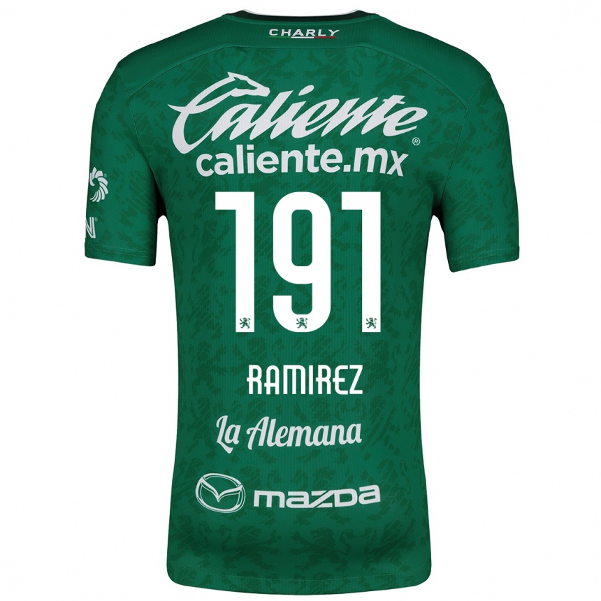 Kids Football Ian Ramírez #191 Green White Home Jersey 2024/25 T-Shirt Nz