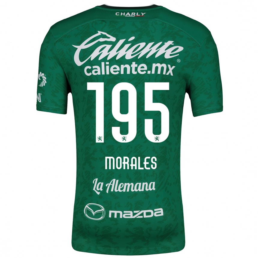 Kids Football Daniel Morales #195 Green White Home Jersey 2024/25 T-Shirt Nz