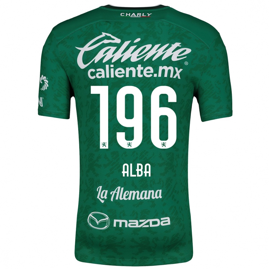 Kids Football Óscar Alba #196 Green White Home Jersey 2024/25 T-Shirt Nz