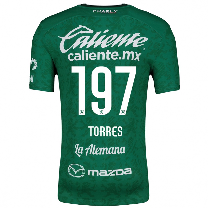 Kids Football Erick Torres #197 Green White Home Jersey 2024/25 T-Shirt Nz