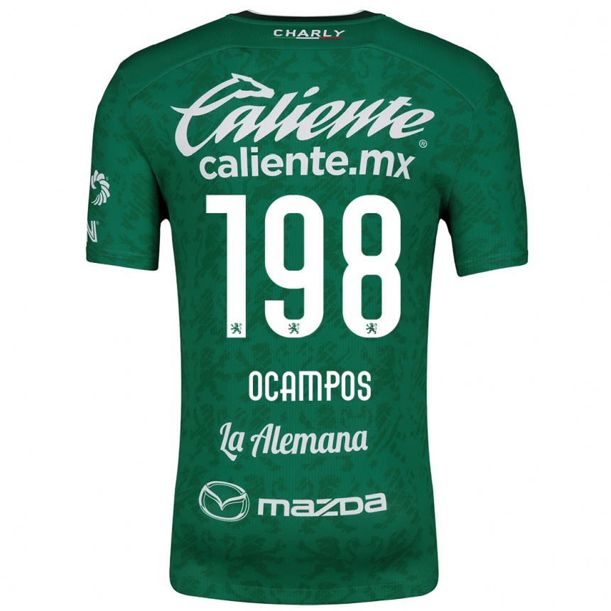 Kids Football Omar Ocampos #198 Green White Home Jersey 2024/25 T-Shirt Nz