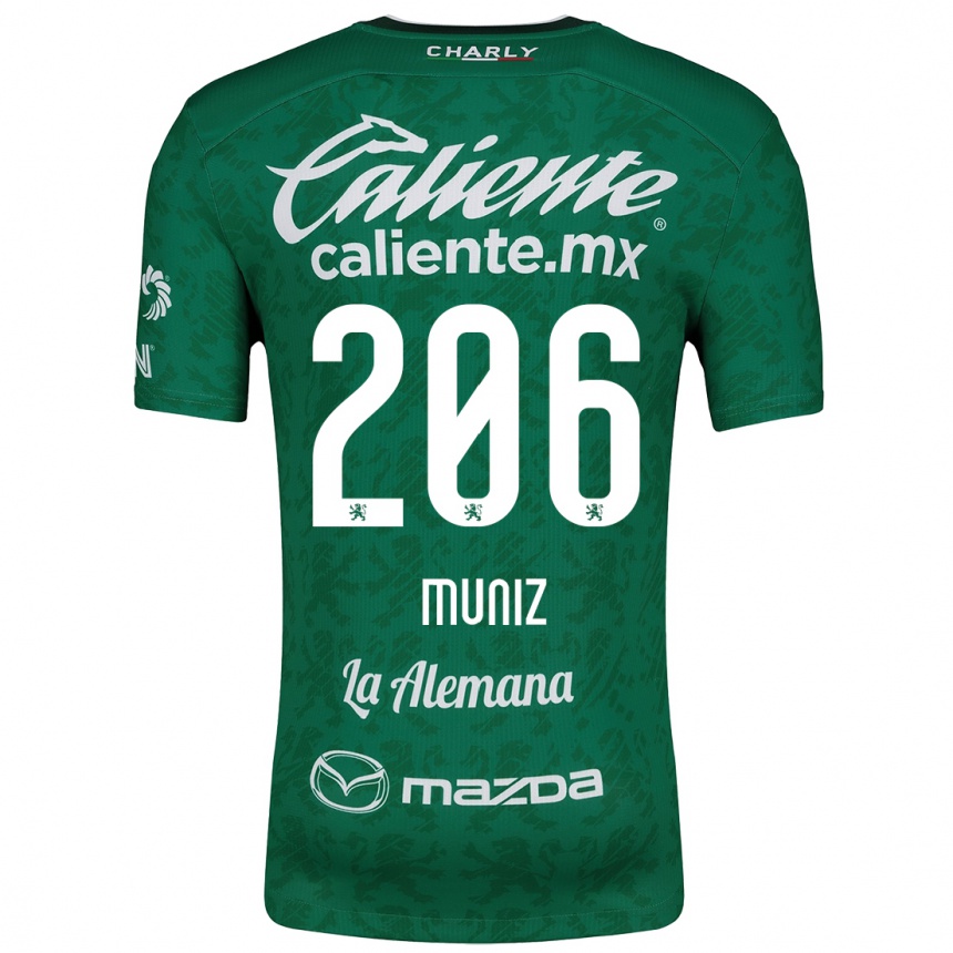 Kids Football Isaác Muñíz #206 Green White Home Jersey 2024/25 T-Shirt Nz