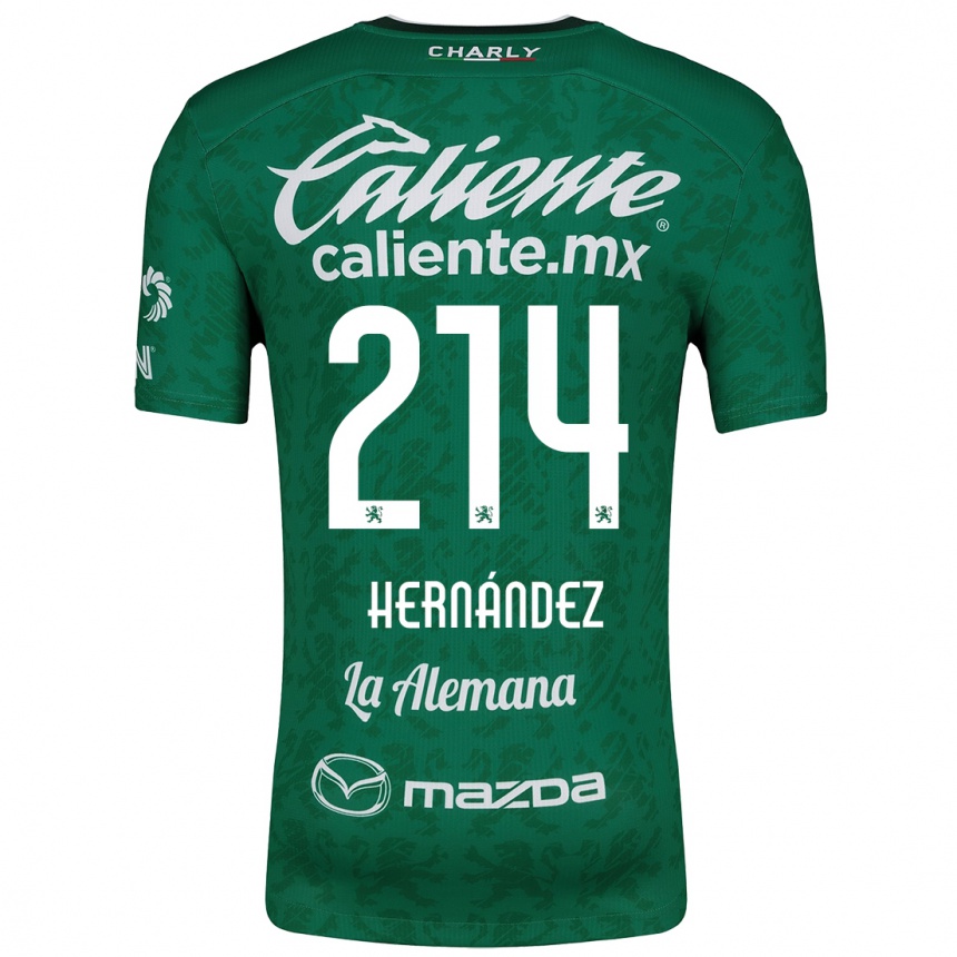 Kids Football Iván Hernández #214 Green White Home Jersey 2024/25 T-Shirt Nz