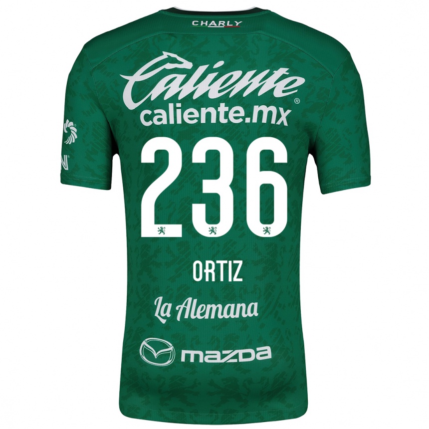 Kids Football Youssef Ortiz #236 Green White Home Jersey 2024/25 T-Shirt Nz