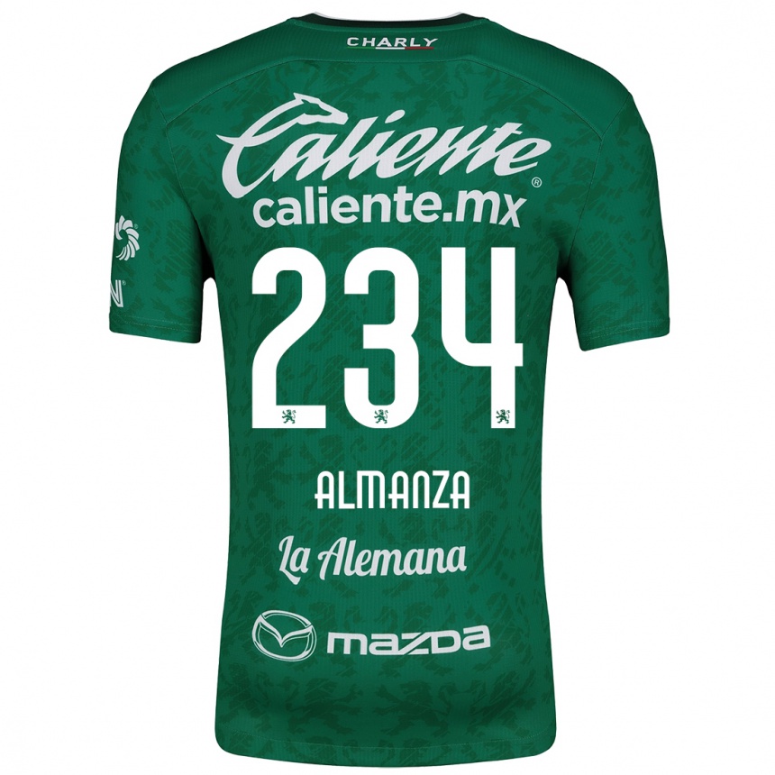 Kids Football Román Almanza #234 Green White Home Jersey 2024/25 T-Shirt Nz