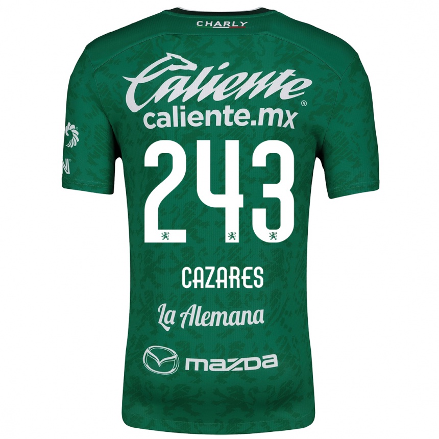 Kids Football Juan Cázares #243 Green White Home Jersey 2024/25 T-Shirt Nz