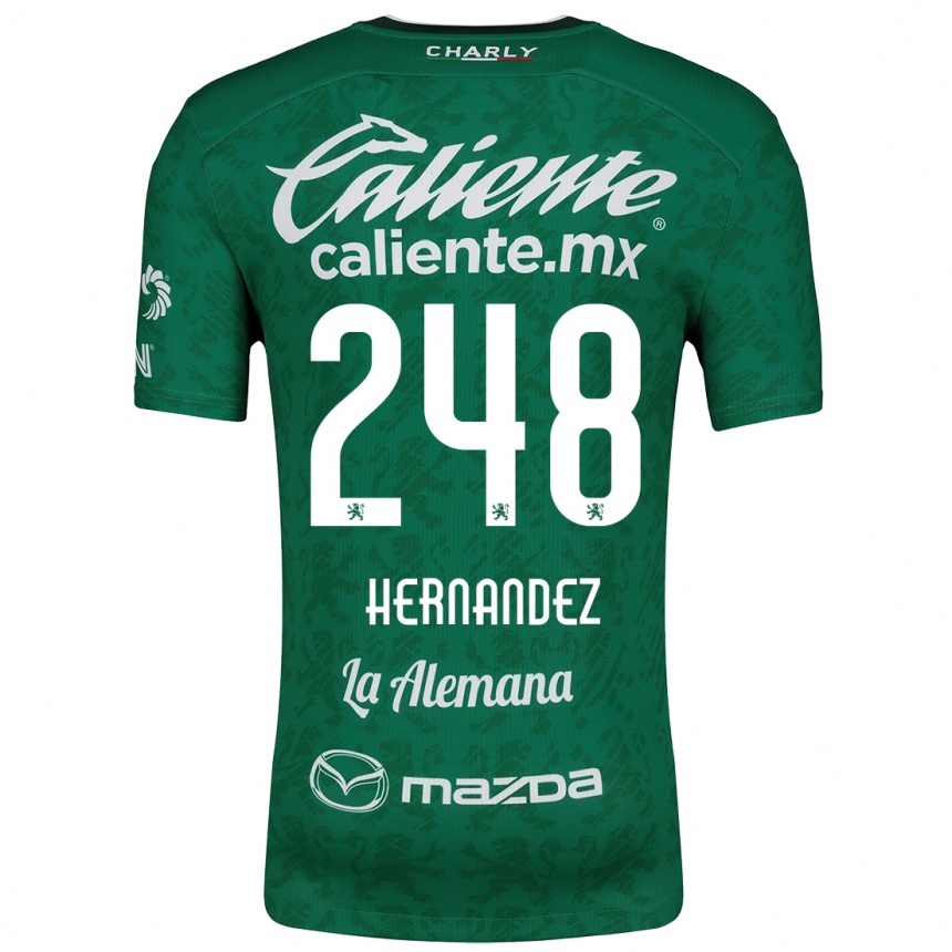 Kids Football Fernando Hernández #248 Green White Home Jersey 2024/25 T-Shirt Nz