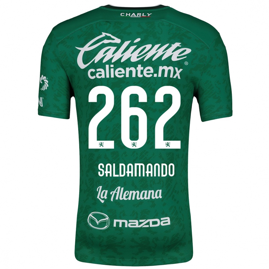 Kids Football José Saldamando #262 Green White Home Jersey 2024/25 T-Shirt Nz