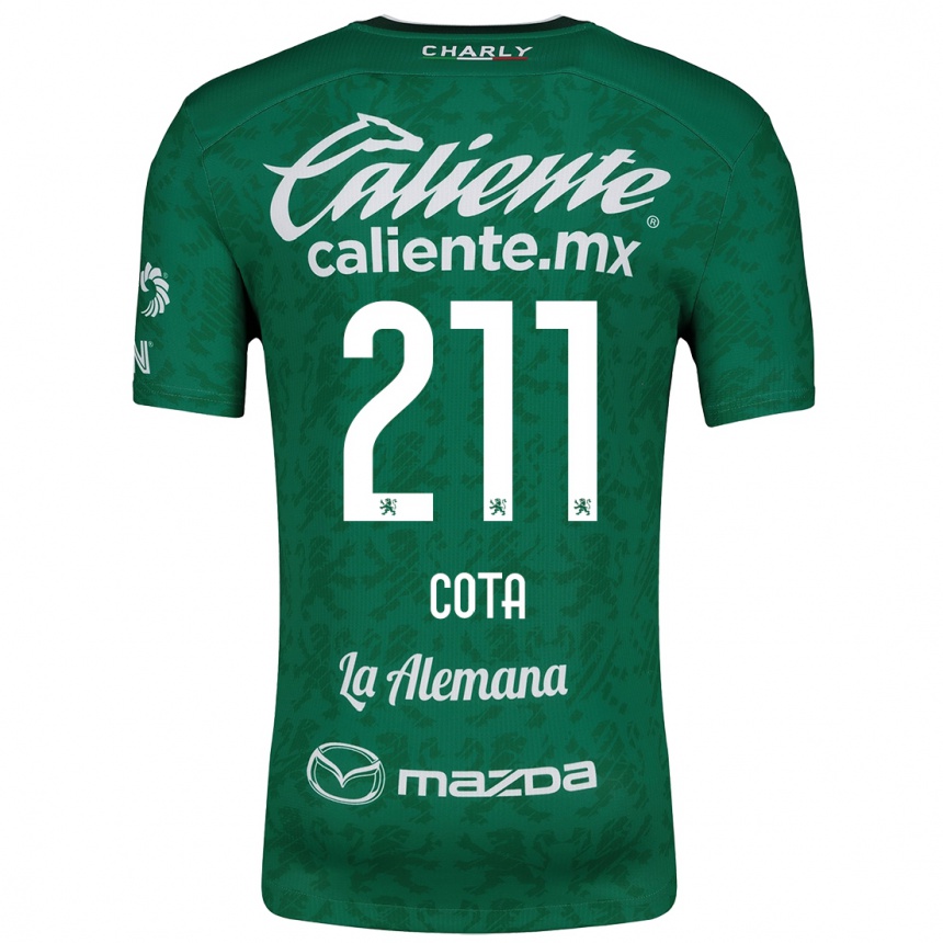 Kids Football Luis Cota #211 Green White Home Jersey 2024/25 T-Shirt Nz