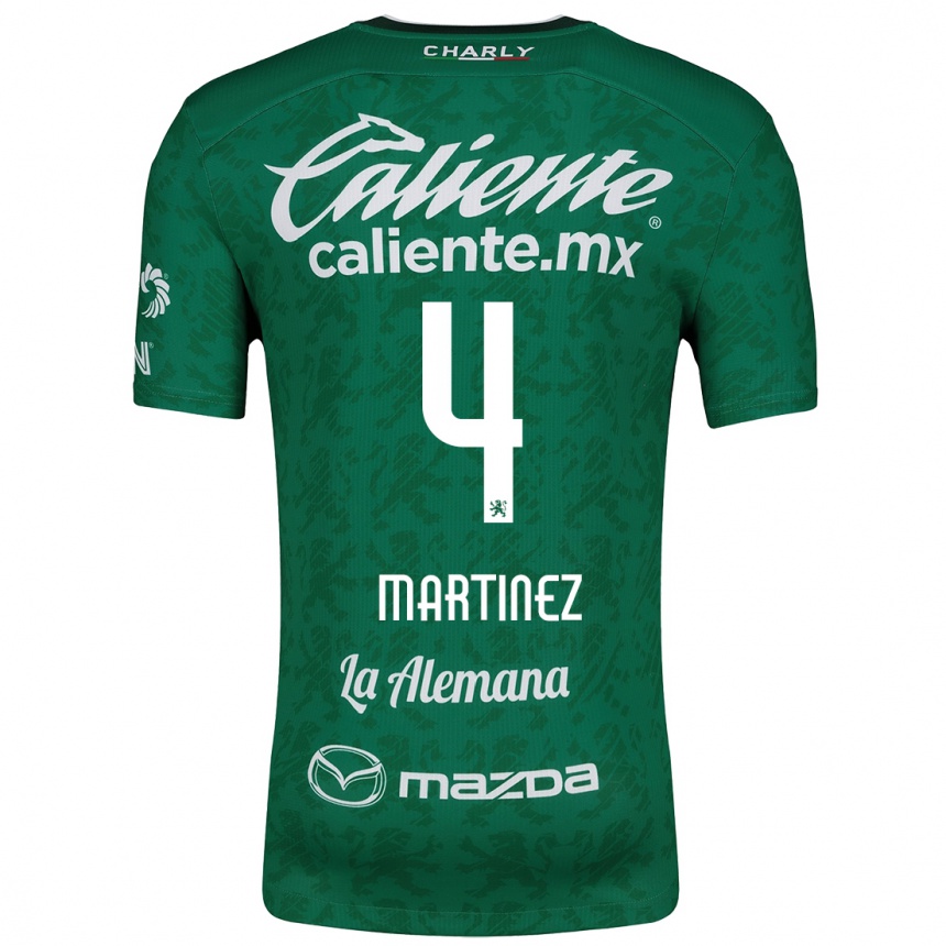 Kids Football Mitzi Martínez #4 Green White Home Jersey 2024/25 T-Shirt Nz