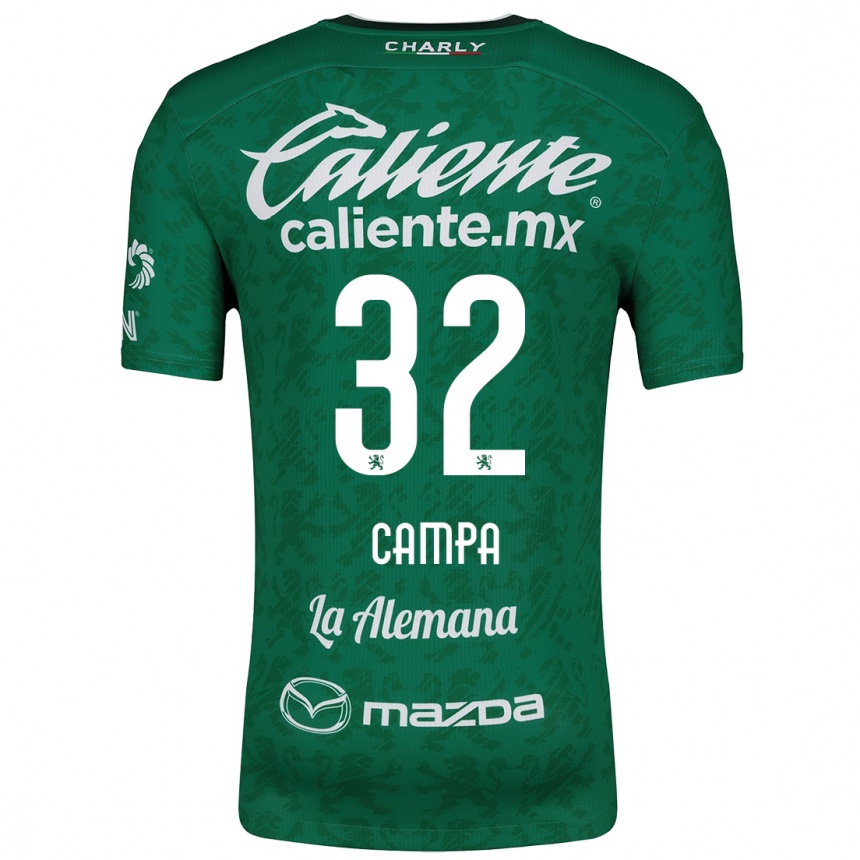 Kids Football Ana Campa #32 Green White Home Jersey 2024/25 T-Shirt Nz