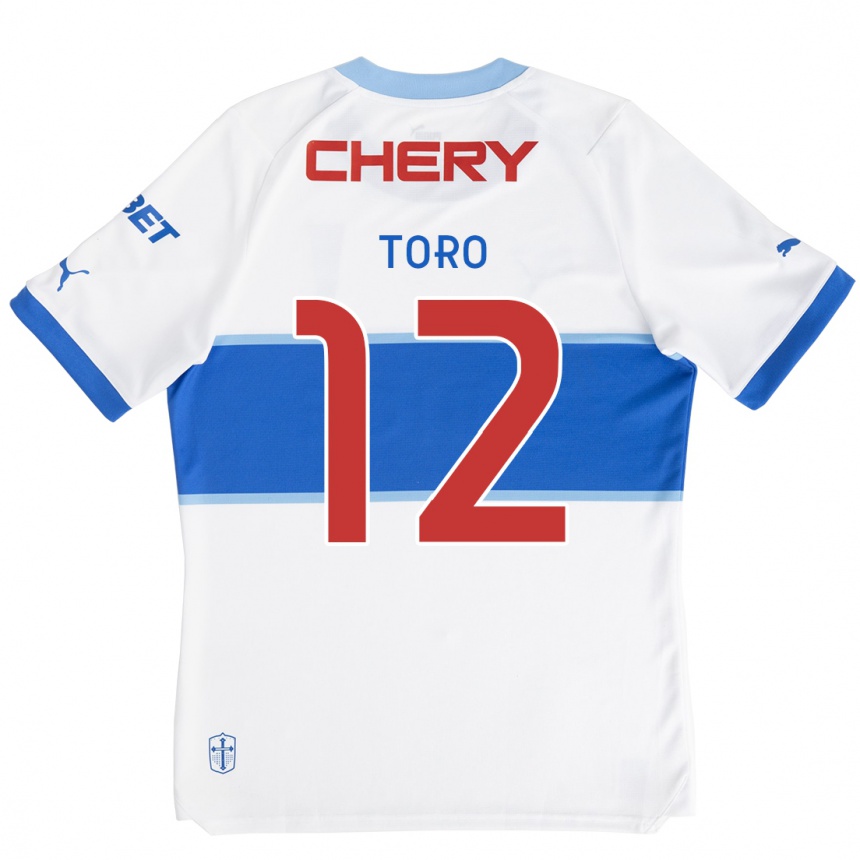 Kids Football Ian Toro #12 White Blue Home Jersey 2024/25 T-Shirt Nz