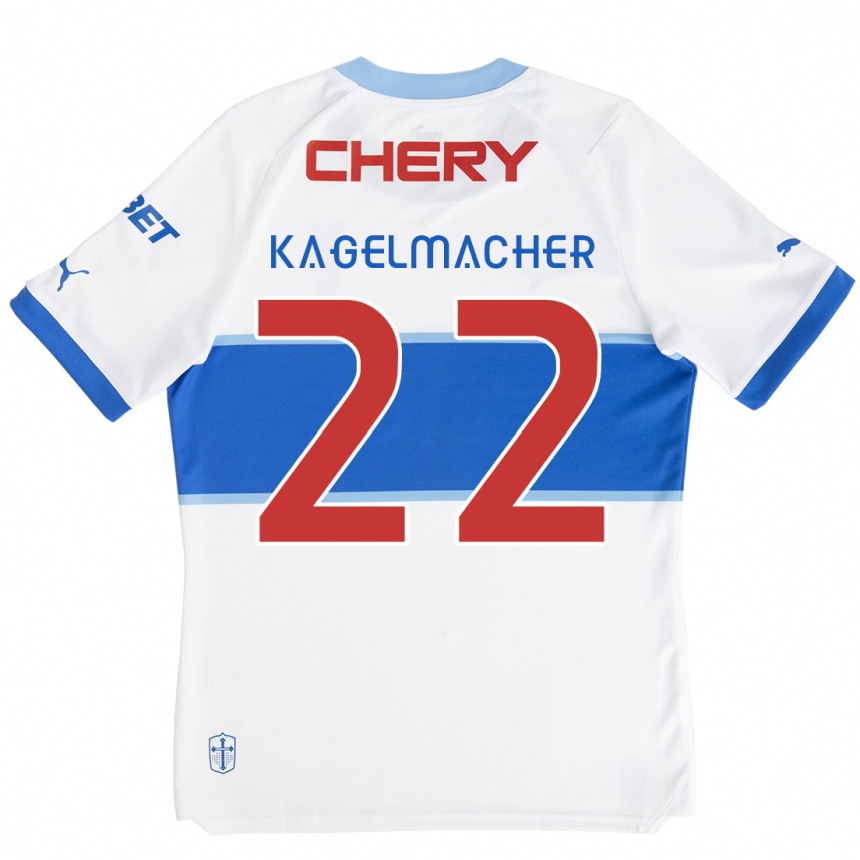 Kids Football Gary Kagelmacher #22 White Blue Home Jersey 2024/25 T-Shirt Nz