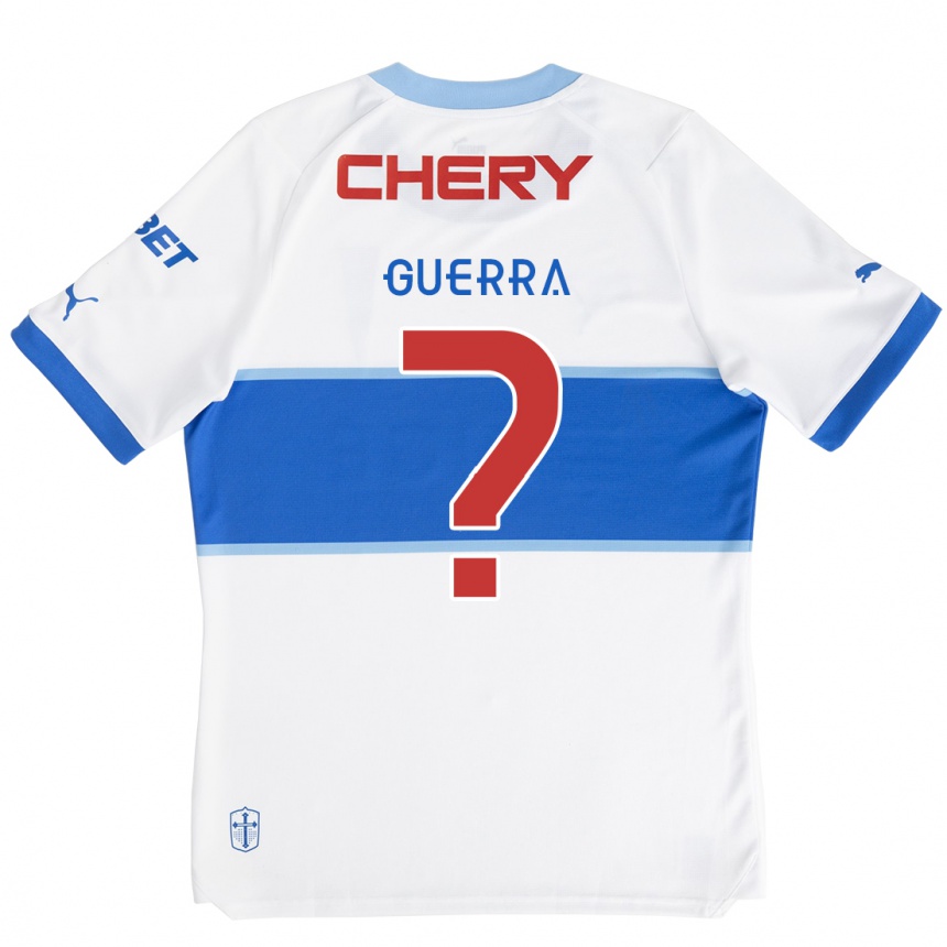 Kids Football Mateo Guerra #0 White Blue Home Jersey 2024/25 T-Shirt Nz