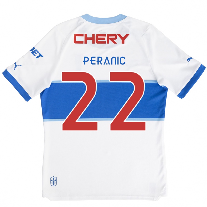 Kids Football Nicolás Peranic #22 White Blue Home Jersey 2024/25 T-Shirt Nz