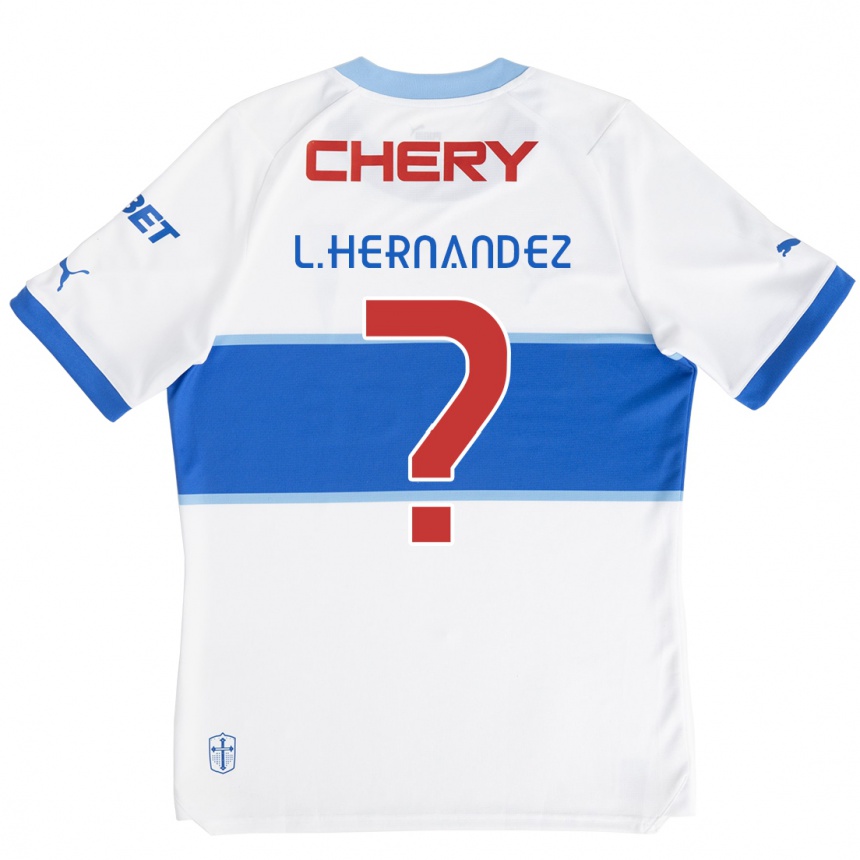 Kids Football Luis Felipe Hernández #0 White Blue Home Jersey 2024/25 T-Shirt Nz