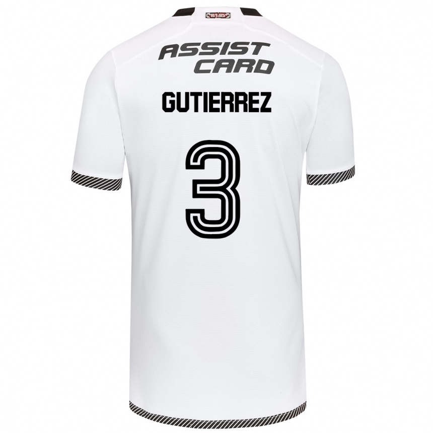 Kids Football Daniel Gutiérrez #3 White Black Home Jersey 2024/25 T-Shirt Nz