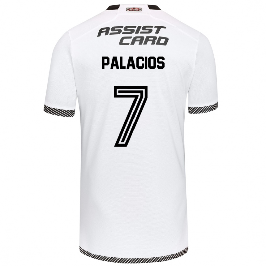 Kids Football Carlos Palacios #7 White Black Home Jersey 2024/25 T-Shirt Nz