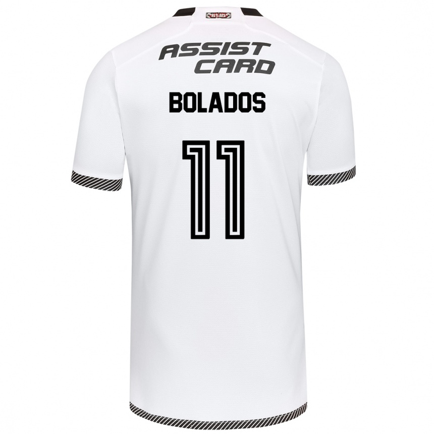 Kids Football Marcos Bolados #11 White Black Home Jersey 2024/25 T-Shirt Nz