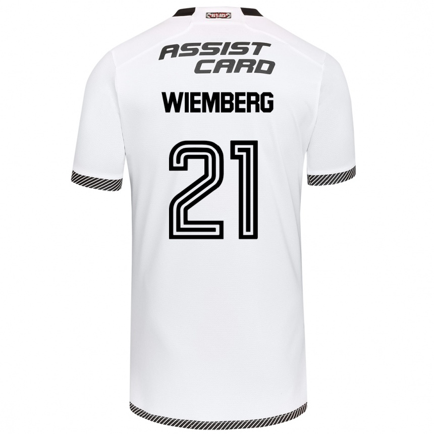 Kids Football Erick Wiemberg #21 White Black Home Jersey 2024/25 T-Shirt Nz