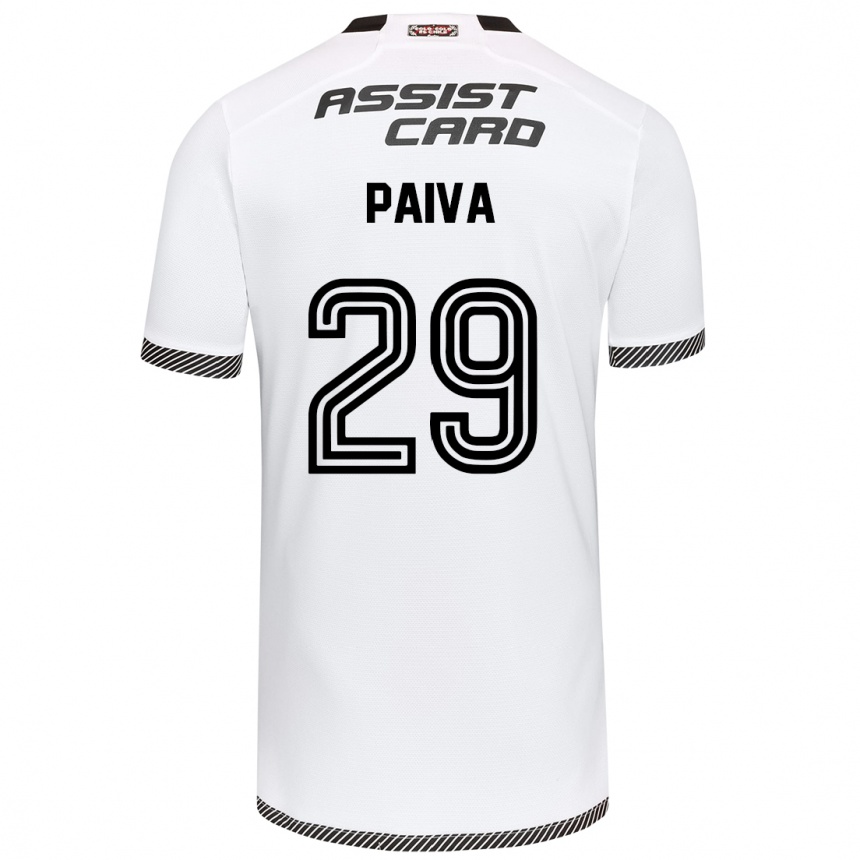 Kids Football Guillermo Paiva #29 White Black Home Jersey 2024/25 T-Shirt Nz