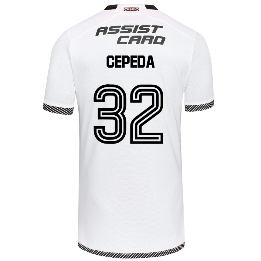 Kids Football Lucas Cepeda #32 White Black Home Jersey 2024/25 T-Shirt Nz