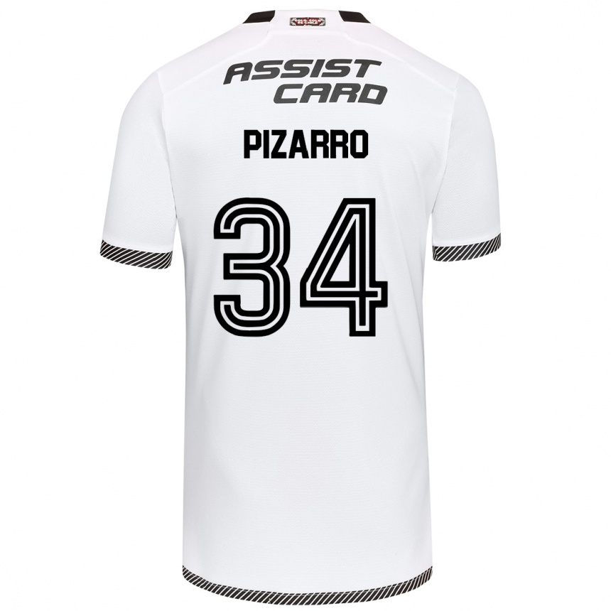 Kids Football Vicente Pizarro #34 White Black Home Jersey 2024/25 T-Shirt Nz