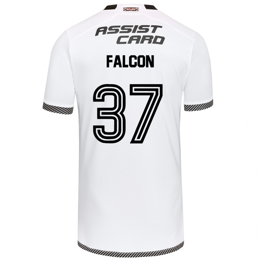 Kids Football Maximiliano Falcón #37 White Black Home Jersey 2024/25 T-Shirt Nz