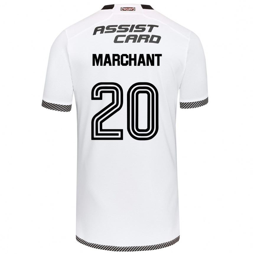 Kids Football Francisco Marchant #20 White Black Home Jersey 2024/25 T-Shirt Nz