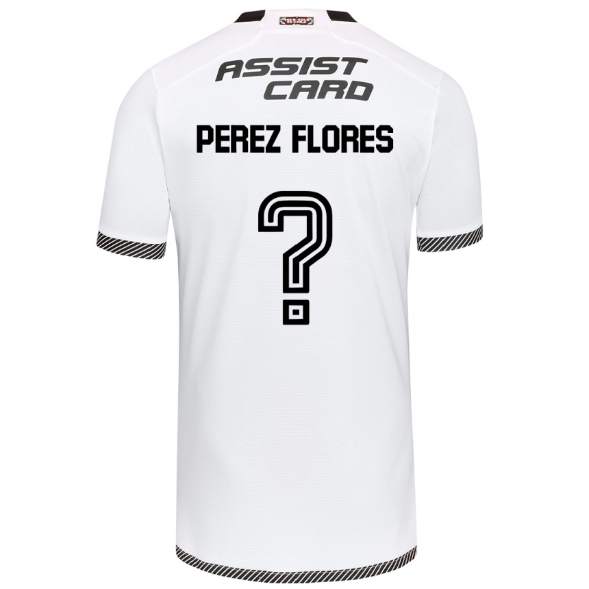 Kids Football Benjamín Pérez Flores #0 White Black Home Jersey 2024/25 T-Shirt Nz