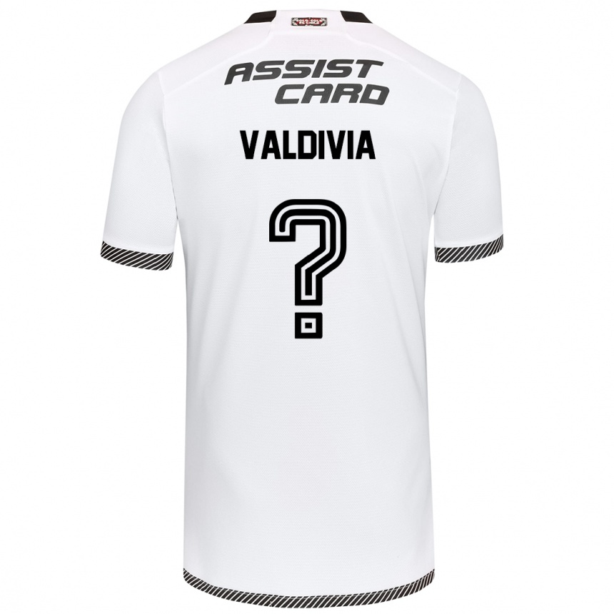 Kids Football Felipe Valdivia #0 White Black Home Jersey 2024/25 T-Shirt Nz