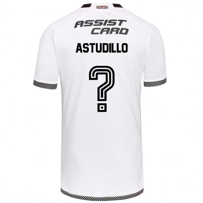 Kids Football Jerall Astudillo #0 White Black Home Jersey 2024/25 T-Shirt Nz