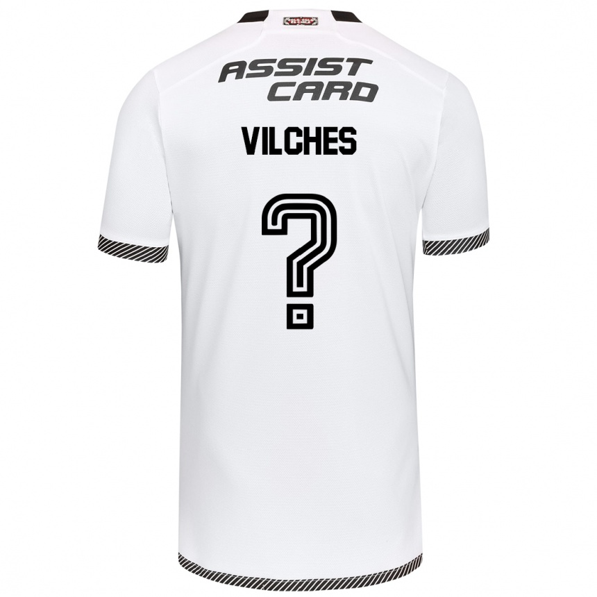 Kids Football Patricio Vilches #0 White Black Home Jersey 2024/25 T-Shirt Nz