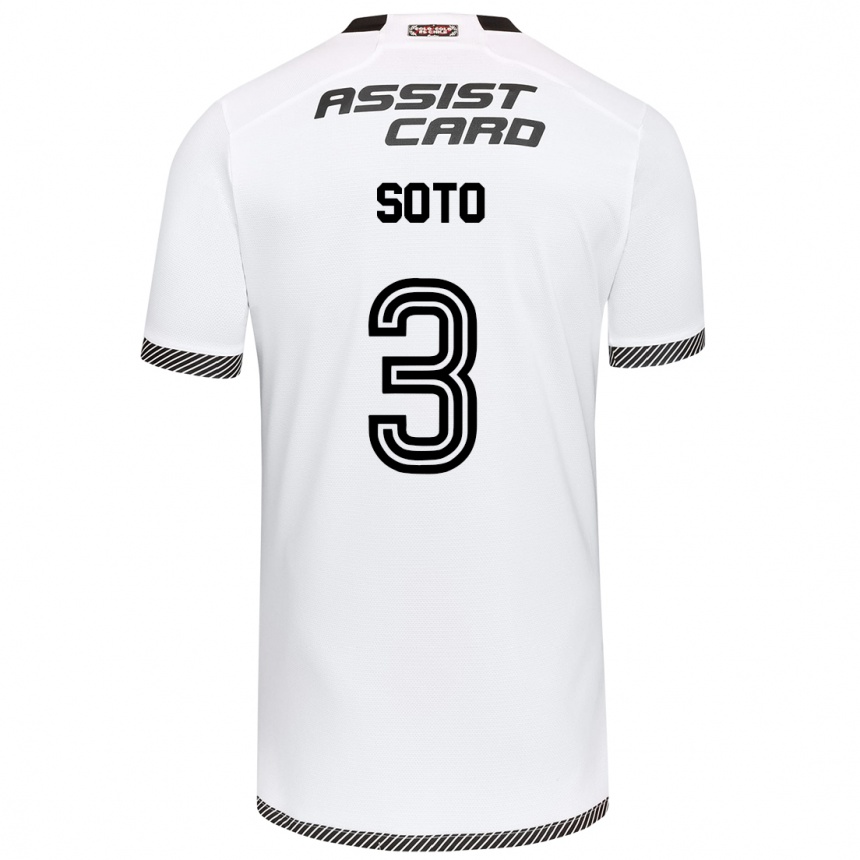 Kids Football Rocío Soto #3 White Black Home Jersey 2024/25 T-Shirt Nz