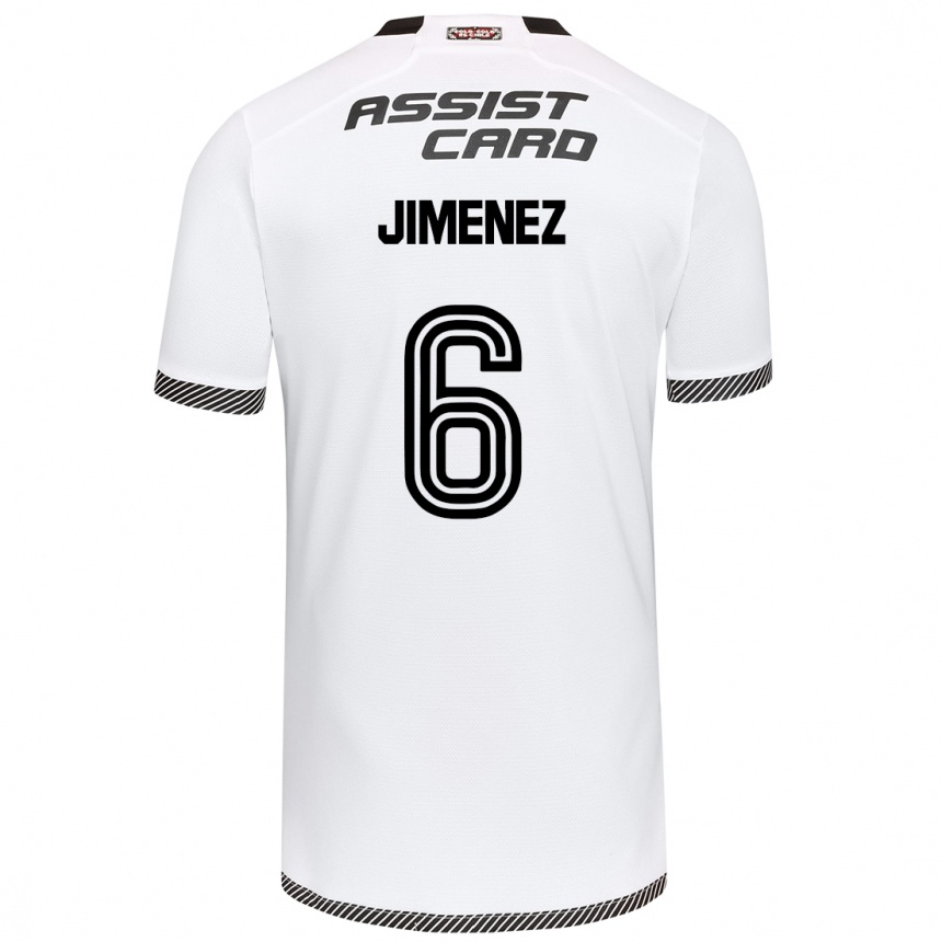 Kids Football Yastin Jiménez #6 White Black Home Jersey 2024/25 T-Shirt Nz