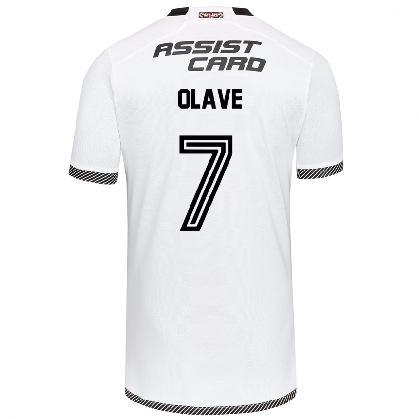 Kids Football Isidora Olave #7 White Black Home Jersey 2024/25 T-Shirt Nz