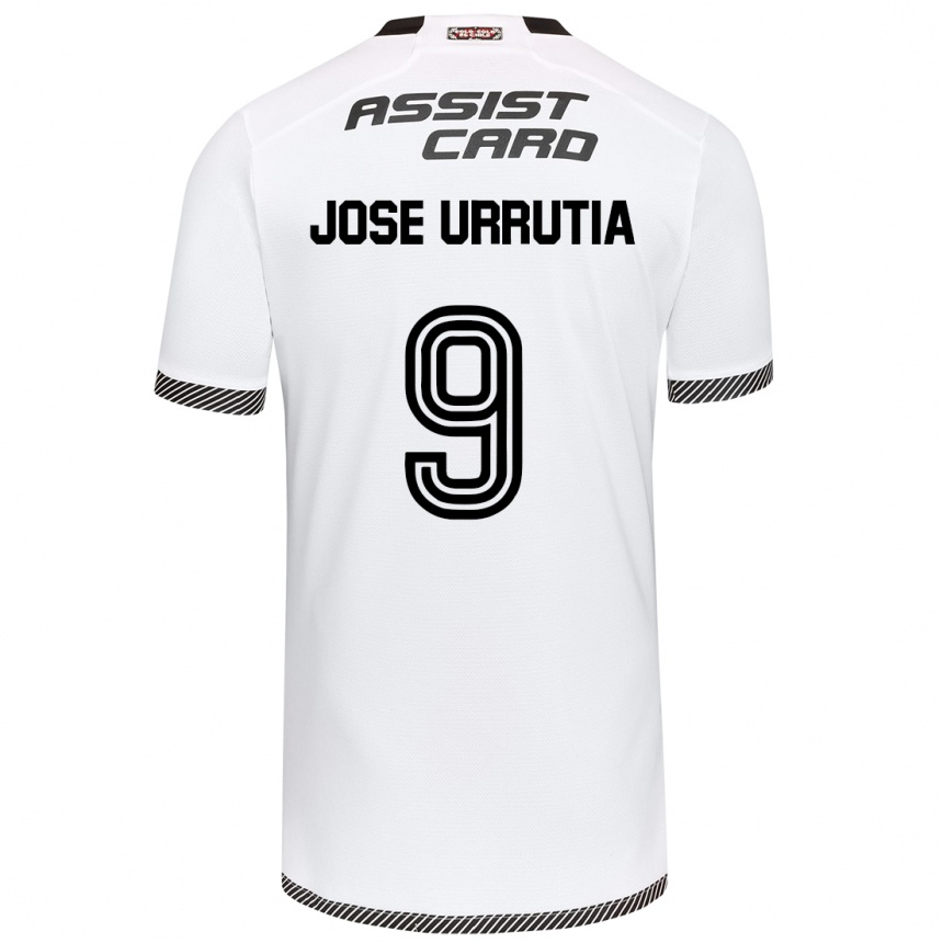 Kids Football María José Urrutia #9 White Black Home Jersey 2024/25 T-Shirt Nz