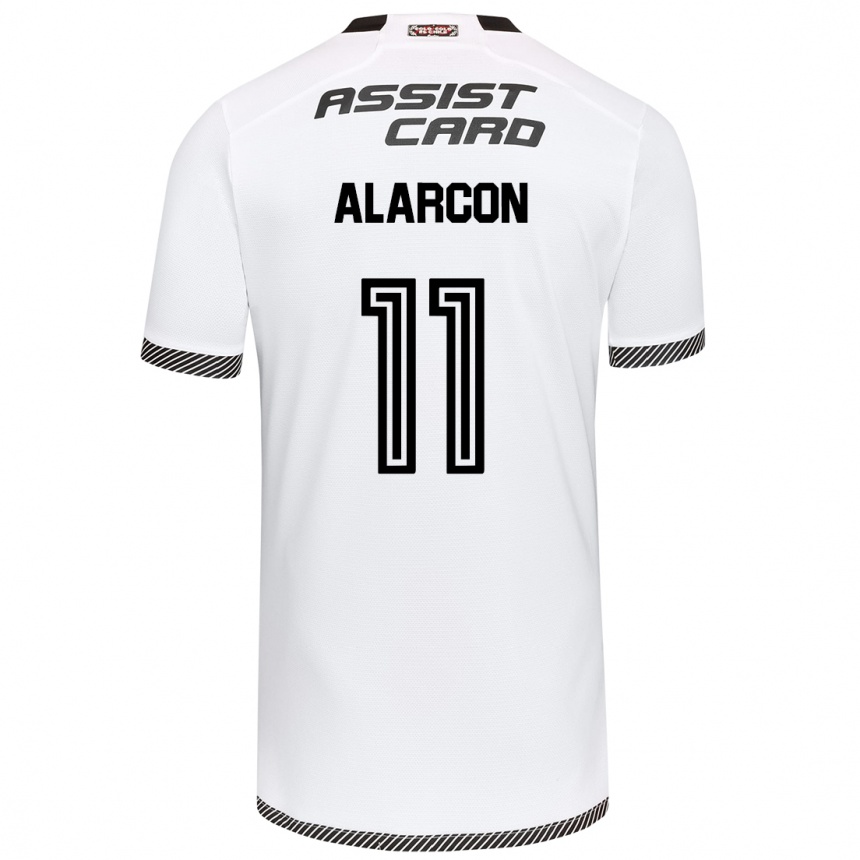 Kids Football Antonia Alarcón #11 White Black Home Jersey 2024/25 T-Shirt Nz