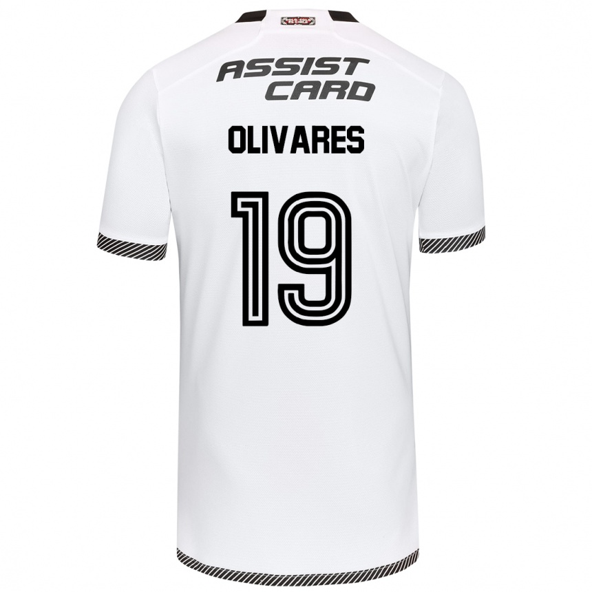 Kids Football Michelle Olivares #19 White Black Home Jersey 2024/25 T-Shirt Nz