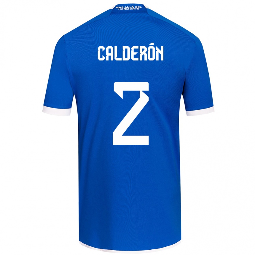 Kids Football Franco Calderón #2 Blue White Home Jersey 2024/25 T-Shirt Nz