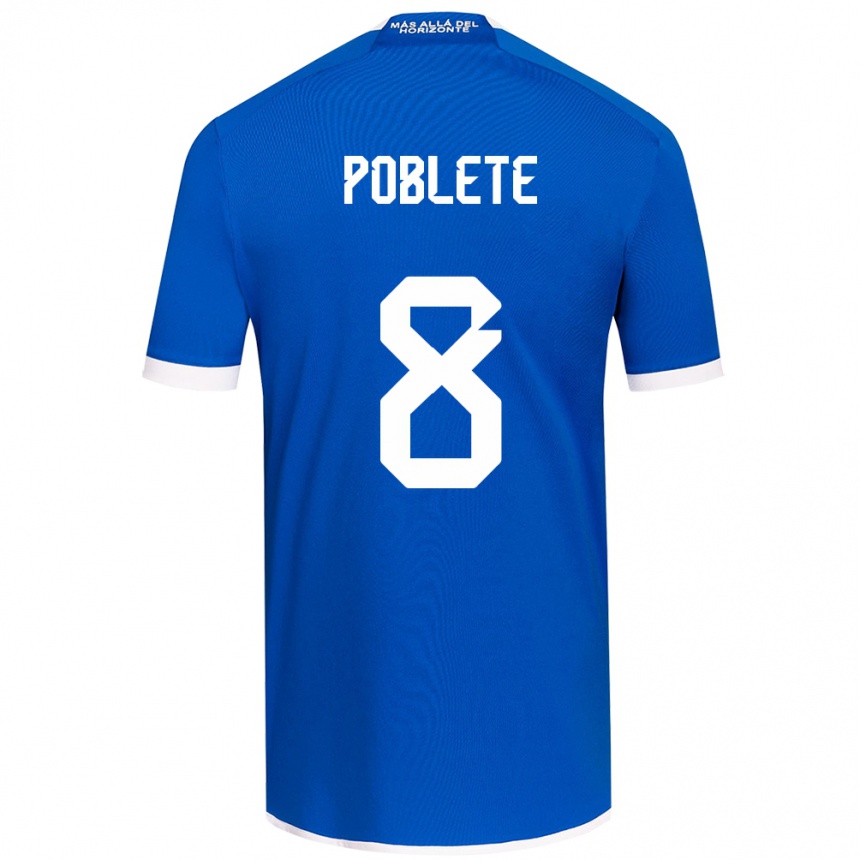 Kids Football Israel Poblete #8 Blue White Home Jersey 2024/25 T-Shirt Nz