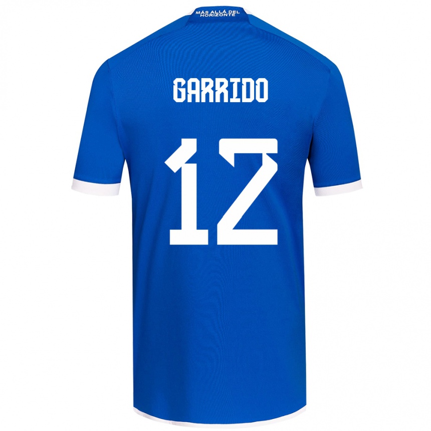 Kids Football Pedro Garrido #12 Blue White Home Jersey 2024/25 T-Shirt Nz