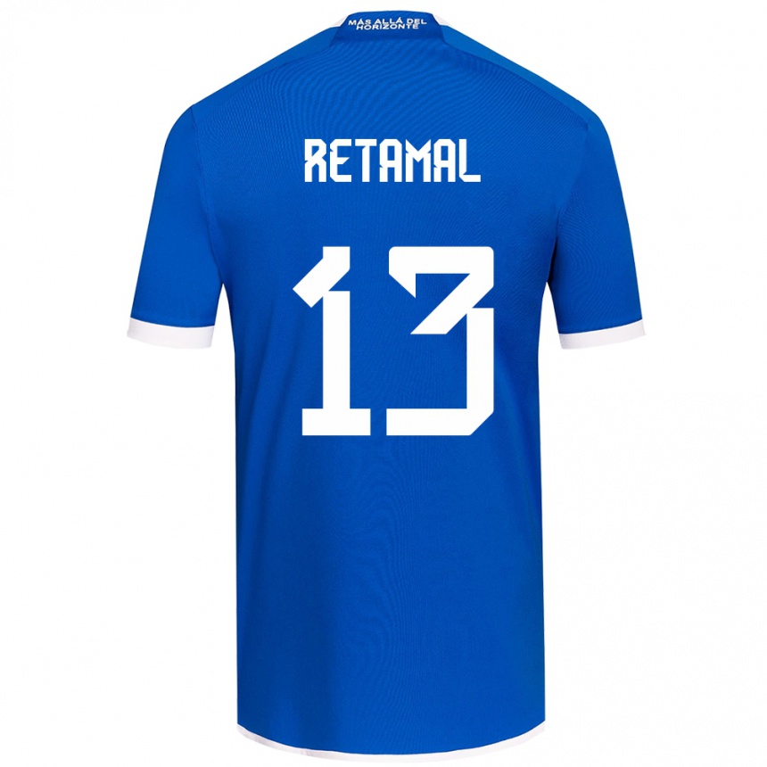 Kids Football David Retamal #13 Blue White Home Jersey 2024/25 T-Shirt Nz