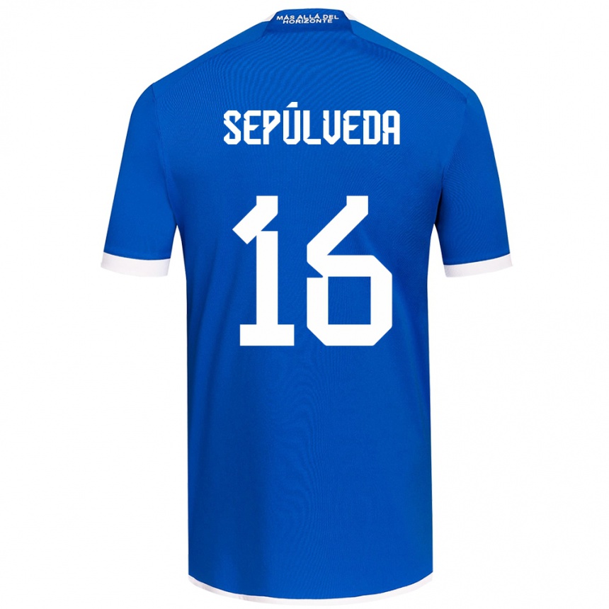 Kids Football Matías Sepúlveda #16 Blue White Home Jersey 2024/25 T-Shirt Nz