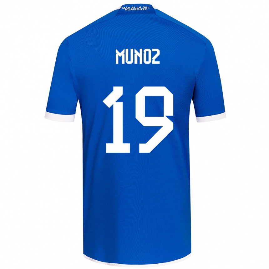 Kids Football Cristóbal Muñoz #19 Blue White Home Jersey 2024/25 T-Shirt Nz