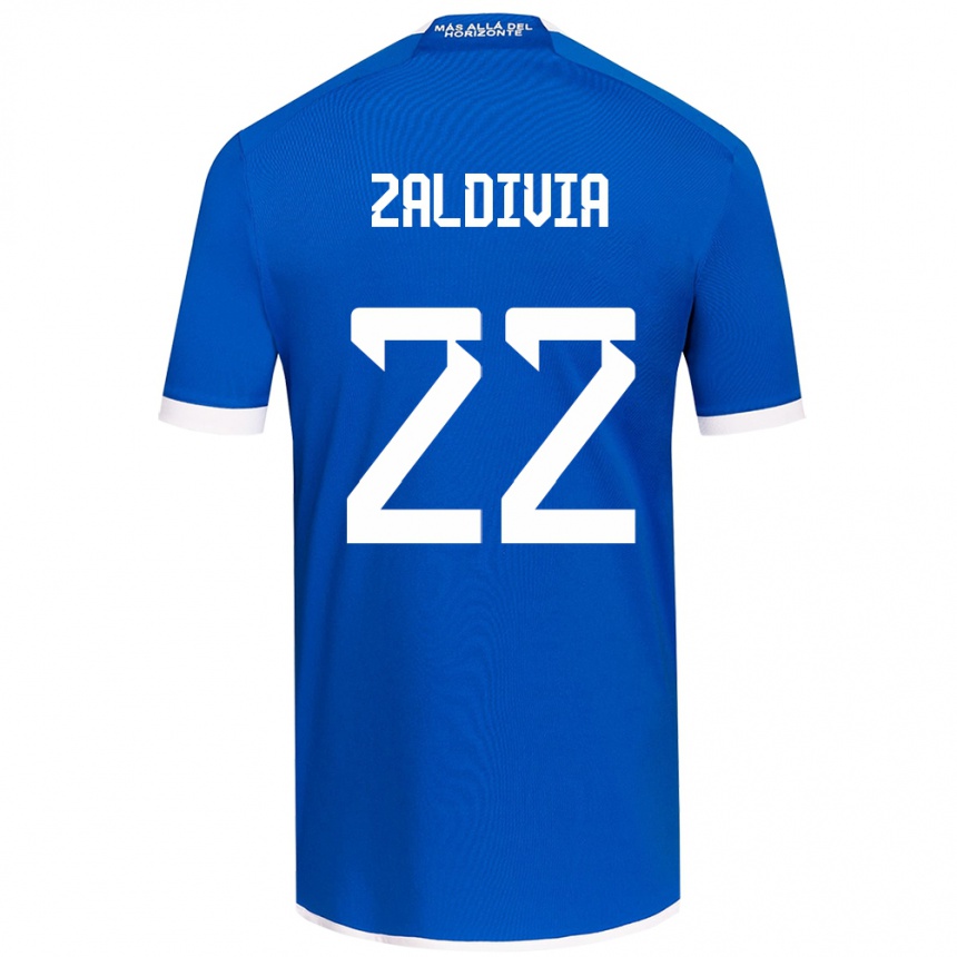 Kids Football Matías Zaldivia #22 Blue White Home Jersey 2024/25 T-Shirt Nz